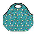 Blue Zombie Pattern Print Neoprene Lunch Bag