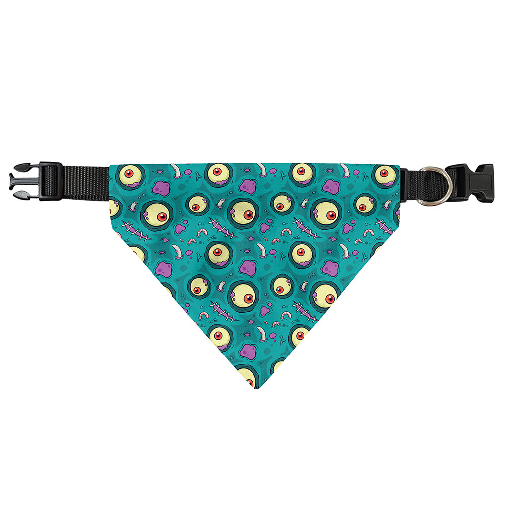 Blue Zombie Pattern Print Over The Collar Dog Bandana