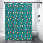 Blue Zombie Pattern Print Premium Shower Curtain