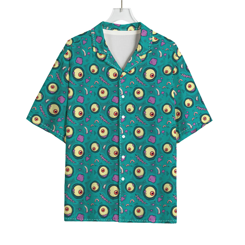 Blue Zombie Pattern Print Rayon Hawaiian Shirt