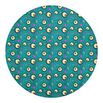 Blue Zombie Pattern Print Round Blanket