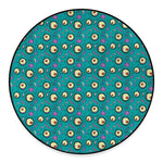 Blue Zombie Pattern Print Round Floor Mat