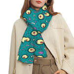 Blue Zombie Pattern Print Scarf