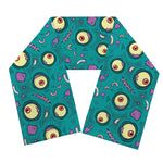 Blue Zombie Pattern Print Scarf