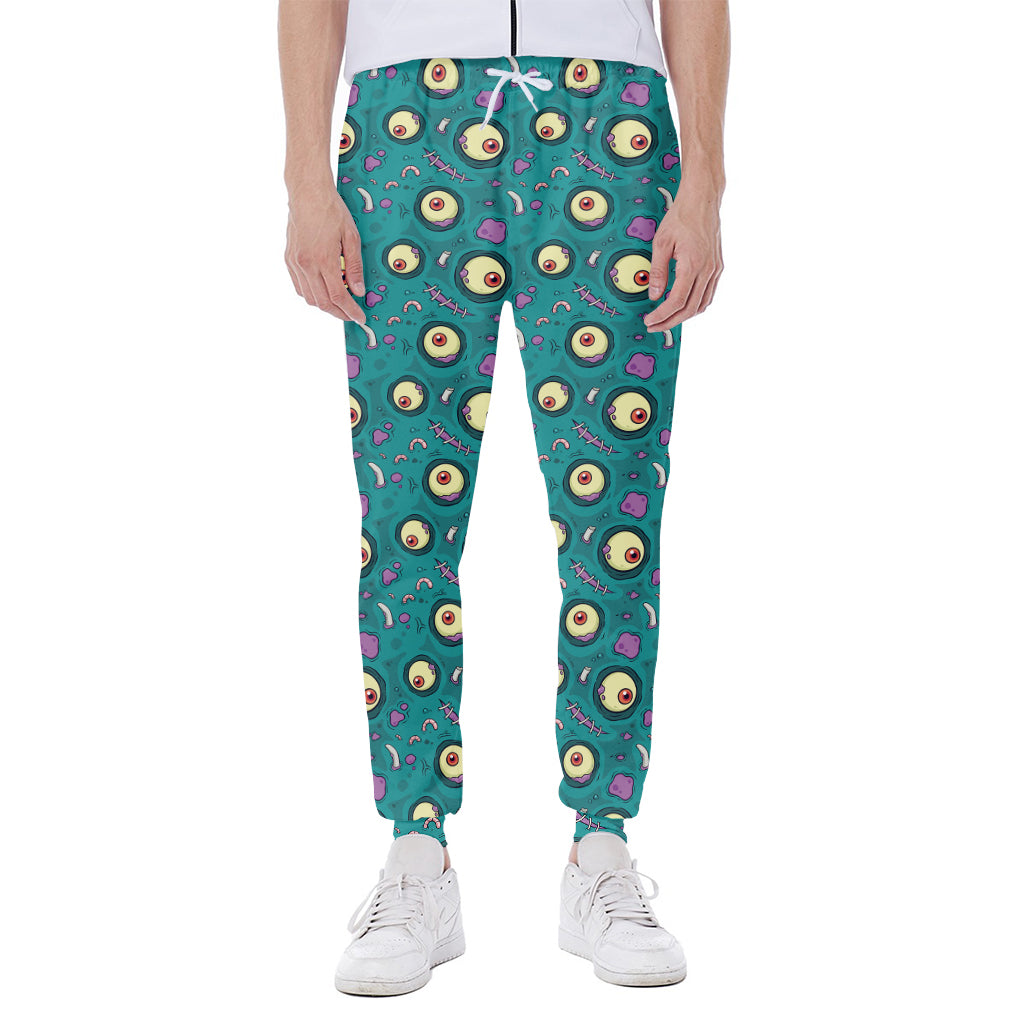 Blue Zombie Pattern Print Scuba Joggers