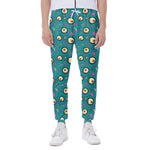 Blue Zombie Pattern Print Scuba Joggers