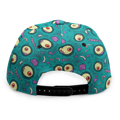 Blue Zombie Pattern Print Snapback Cap