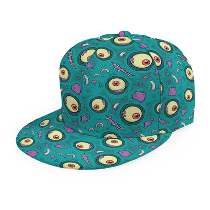 Blue Zombie Pattern Print Snapback Cap
