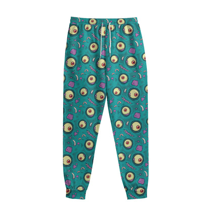 Blue Zombie Pattern Print Sweatpants