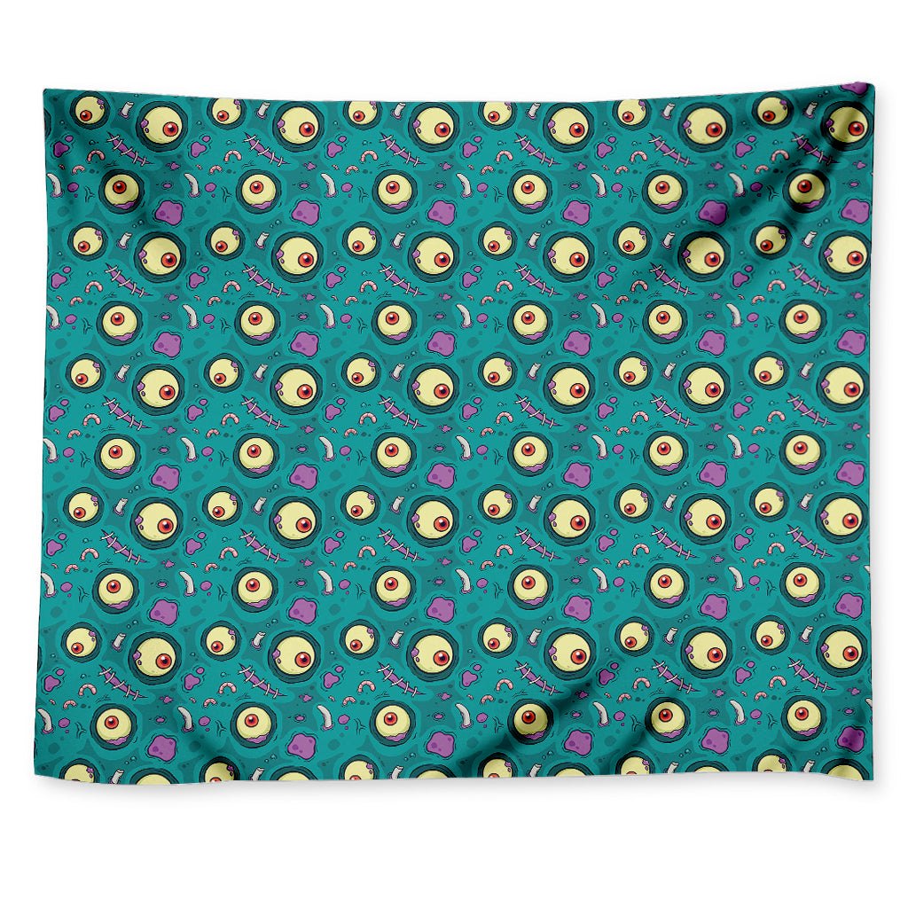 Blue Zombie Pattern Print Tapestry