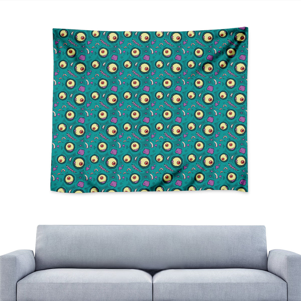 Blue Zombie Pattern Print Tapestry