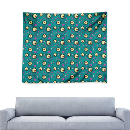 Blue Zombie Pattern Print Tapestry