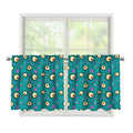 Blue Zombie Pattern Print Tier Curtains