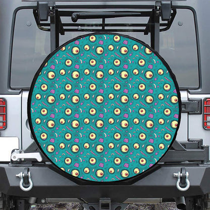 Blue Zombie Pattern Print Tire Cover