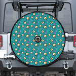 Blue Zombie Pattern Print Tire Cover With Camera Hole