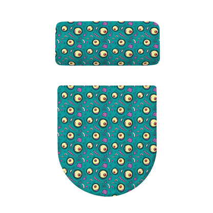 Blue Zombie Pattern Print Toilet Lid And Tank Cover Set