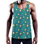 Blue Zombie Pattern Print Training Tank Top