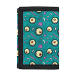 Blue Zombie Pattern Print Trifold Wallet