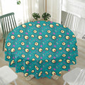 Blue Zombie Pattern Print Waterproof Round Tablecloth