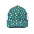Blue Zombie Pattern Print White Mesh Trucker Hat