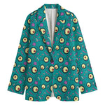 Blue Zombie Pattern Print Women's Blazer