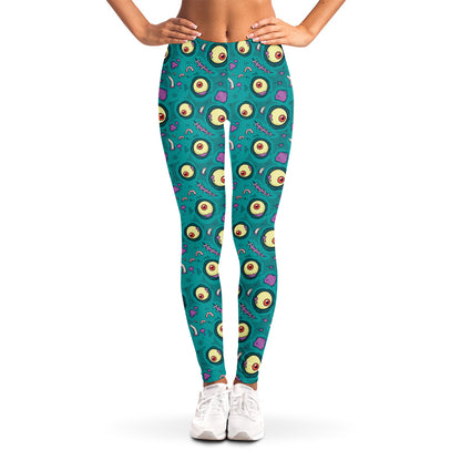 Blue Zombie Pattern Print Women's Leggings