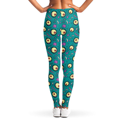 Blue Zombie Pattern Print Women's Leggings