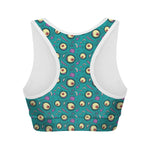 Blue Zombie Pattern Print Women's Sports Bra