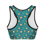 Blue Zombie Pattern Print Women's Sports Bra