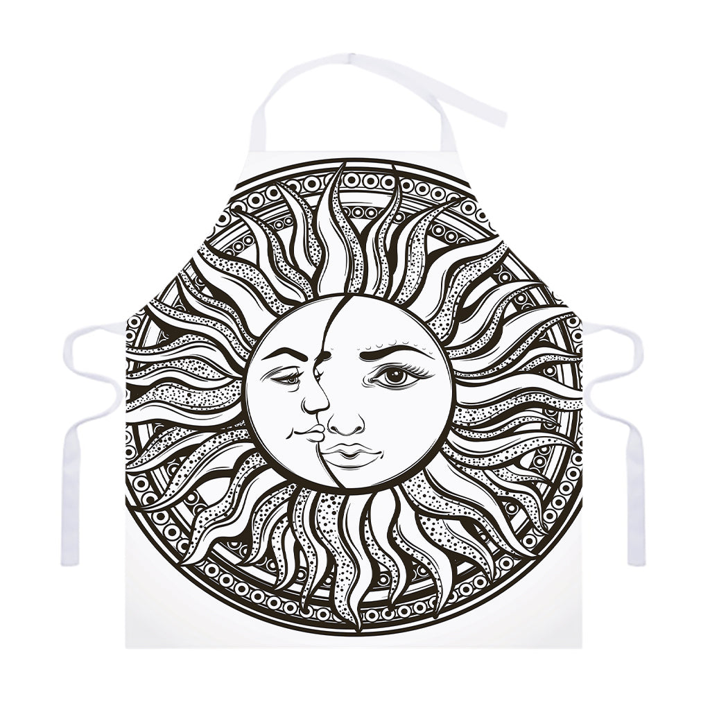 Bohemian Celestial Sun And Moon Print Adjustable Apron