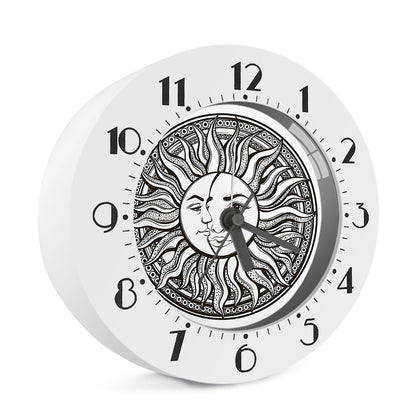 Bohemian Celestial Sun And Moon Print Alarm Clock