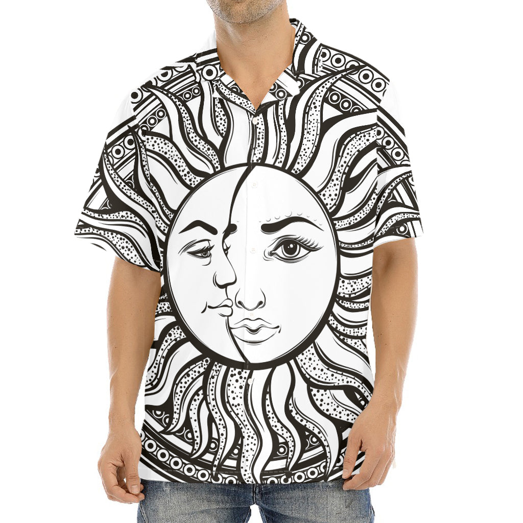 Bohemian Celestial Sun And Moon Print Aloha Shirt
