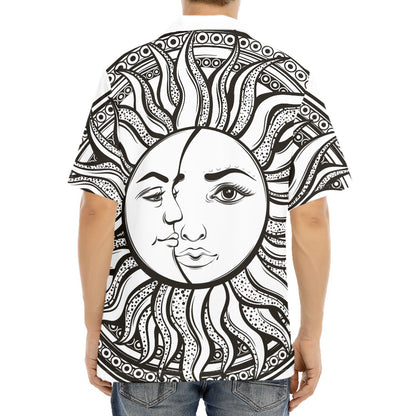 Bohemian Celestial Sun And Moon Print Aloha Shirt
