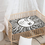 Bohemian Celestial Sun And Moon Print Baby Crib Sheet