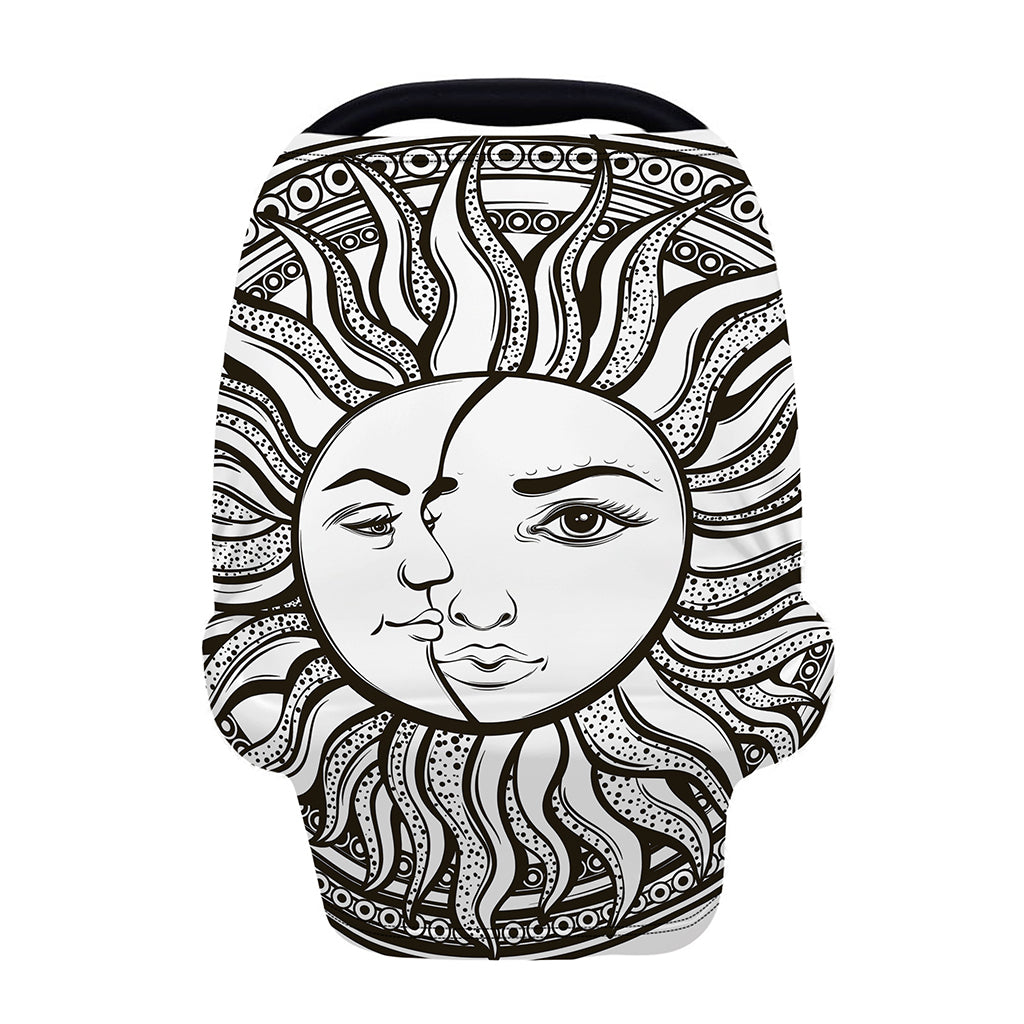 Bohemian Celestial Sun And Moon Print Baby Seat Cover
