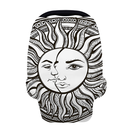 Bohemian Celestial Sun And Moon Print Baby Seat Cover