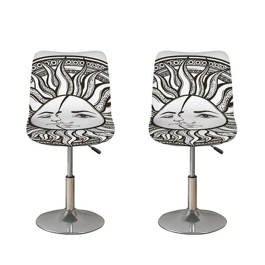 Bohemian Celestial Sun And Moon Print Bar Stool Covers