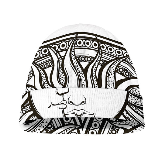 Bohemian Celestial Sun And Moon Print Beanie