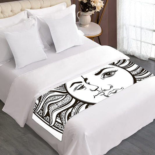 Bohemian Celestial Sun And Moon Print Bed Runner