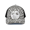 Bohemian Celestial Sun And Moon Print Black Mesh Trucker Hat