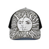 Bohemian Celestial Sun And Moon Print Black Mesh Trucker Cap