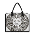 Bohemian Celestial Sun And Moon Print Canvas Tote Bag