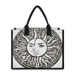Bohemian Celestial Sun And Moon Print Canvas Tote Bag