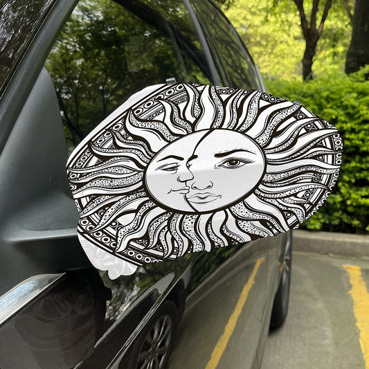 Bohemian Celestial Sun And Moon Print Car Side Mirror Covers