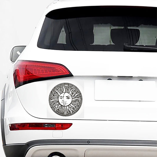 Bohemian Celestial Sun And Moon Print Car Sticker