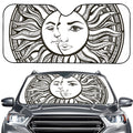 Bohemian Celestial Sun And Moon Print Car Windshield Sun Shade
