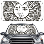 Bohemian Celestial Sun And Moon Print Car Windshield Sun Shade