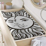 Bohemian Celestial Sun And Moon Print Changing Pad Cover