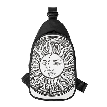 Bohemian Celestial Sun And Moon Print Chest Bag