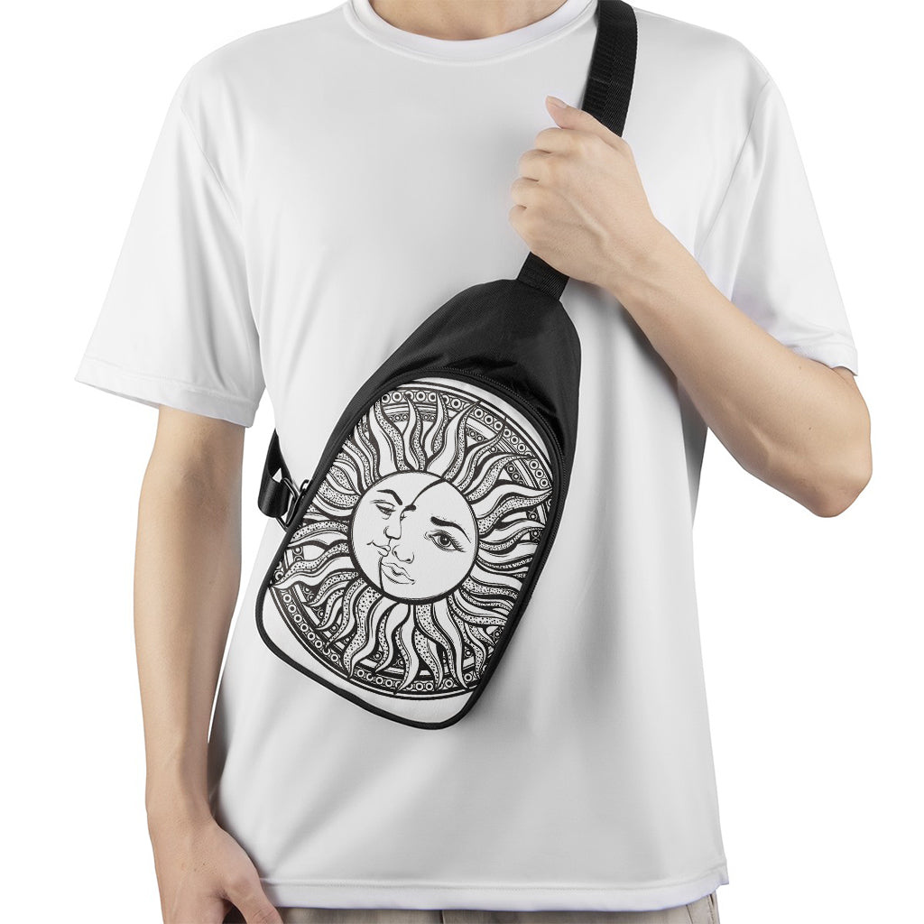 Bohemian Celestial Sun And Moon Print Chest Bag